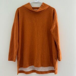 Anthropologie Rust Orange Cowl-Neck Sweater